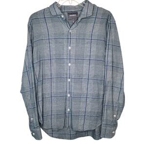 Bonobos Lightweight Flannel Shirt Plaid Long Sleeve Slim Fit Button Up XL Blue